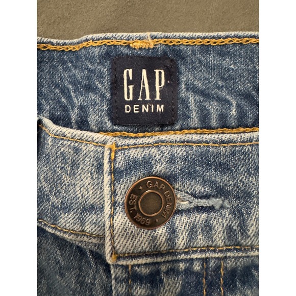 Gap Cheeky Straight Patchwork High Rise Jeans Blue Denim Womens Size 4/27 - Picture 3 of 8